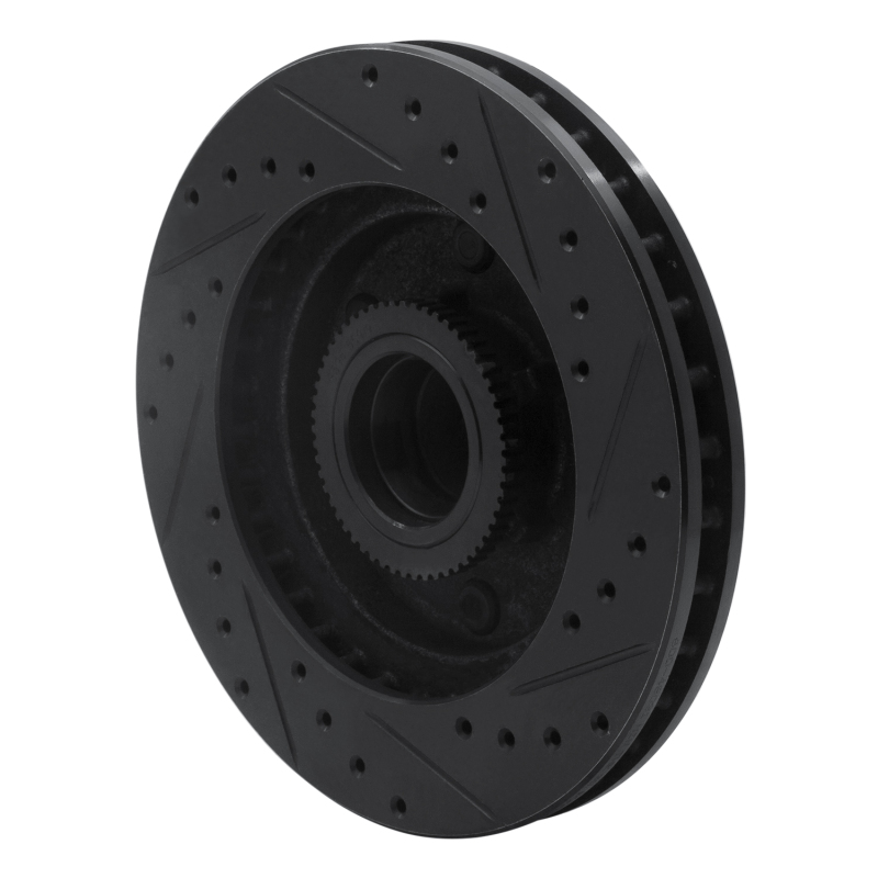 Chevrolet C2500 Brake Rotor (1) - Front Left - R1 Concepts - Drilled & Slotted - Black - `94-`02